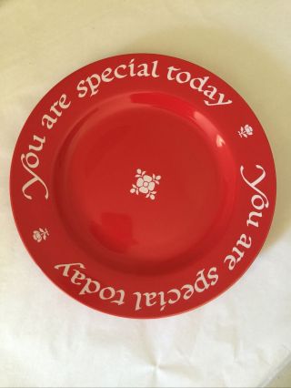You Are Special Today Plate 14 " Red Germany `1979 Vintage Euc The Co