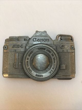 Vintage Belt Buckle Canon Ae - 1 Slr Camera Promotional Product