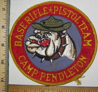 Vintage Us Marine Corps Rife Pistol Team Camp Pendleton 8 Color 4 3/4 " Round