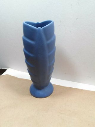 Interesting Vintage Blue,  Matte Finish Art Deco Vase About 6.  3 X 2.  3