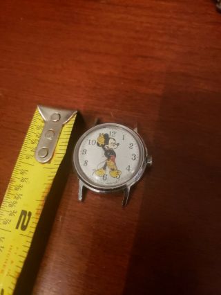 Vintage Us Time Walt Disney Mickey Mouse Mechanical Watch Ingersoll Pink