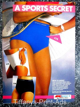 Underwear Ad_ Sexy Legs Model Undies Bra Vintage Print Ad 1980s - 1990s