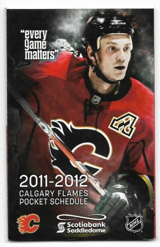 2011 - 12 Nhl Hockey Pocket Schedule Calgary Flames Jay Bouwmeester Dodge Ram