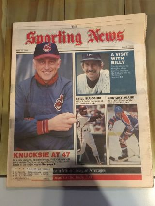 The Sporting News Newspaper May 19,  1986 Knucksie At 47; Phil Niekro,  Gretzky
