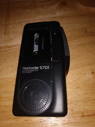 Vintage Olympus Pearlcorder S701 Handheld Micro Cassette Voice Recorder