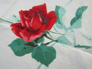 Vintage Tablecloth Wilendur Red Roses 45 " X 48 "