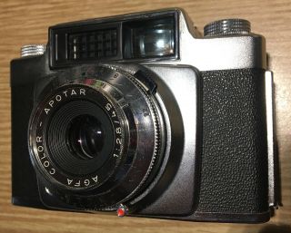 Vintage Agfa Silette - Lk 35mm Film Camera Color - Apotar 2.  8 45mm Lens W/case