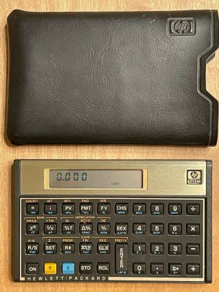 Vintage Hewlett Packard Hp 12c Financial Calculator With Black Case -