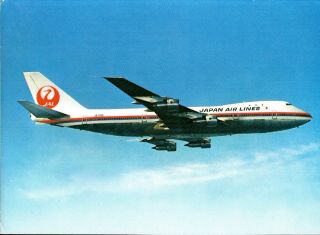 Vintage Postcard,  Japan Air Lines,  B - 747 Jet.  Un - Posted Cc12