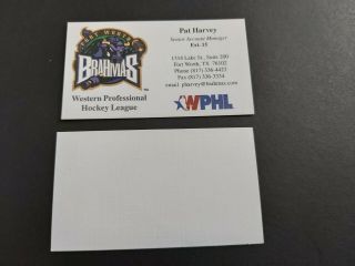 Wphl Fort Worth Brahmas Hockey Business Card