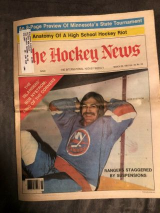 1981 The Hockey News: Mar 20,  Vol 34 No 24,  Bob Nystrom On Cvr,  Nhl,  Ihl,  Chl,