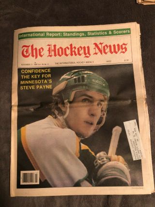 1980 The Hockey News: Nov 21,  Vol 34 No 8,  Payne On Cover,  Nhl,  Ihl,  Whl,  Ahl,