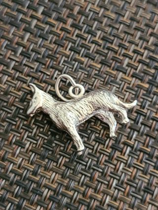 Vintage Sterling Silver 3d Dog German Shepherd Charm Pendant