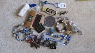 Junk drawer collectible,  knife,  jewelry,  vintage compas,  native american coin 2