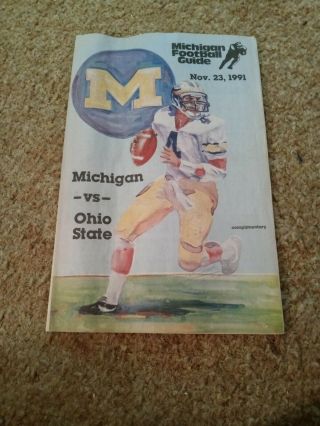 Michigan Football Guide.  November 23,  1991.  Ohio State Vs.  Michigan.