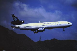 1993 - Hong Kong Photo Slide - Garuda Indonesia - Md11 - Kai Tak Hkg
