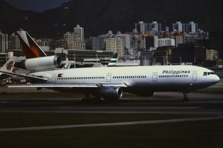 1993 - Hong Kong Photo Slide - Pal Airlines - Dc10 - 30 - Kai Tak - Hkg