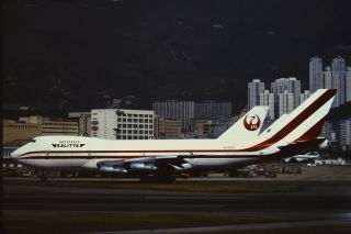 1994 Hong Kong Photo Slide Kalitta B - 747 Kai Tak Hkg