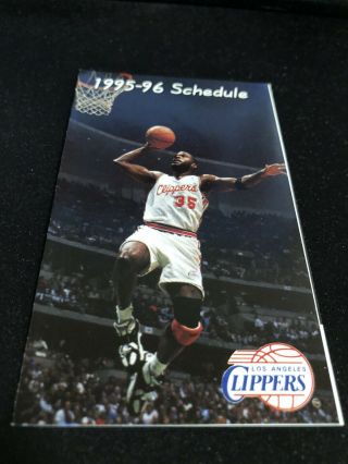 1995 - 96 Los Angeles Clippers Basketball Pocket Schedule La Times Version