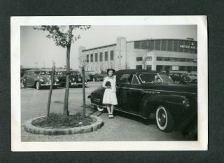 Vintage Car Photo 1941 Buick Convertible & Pretty Girl United Airlines 437128