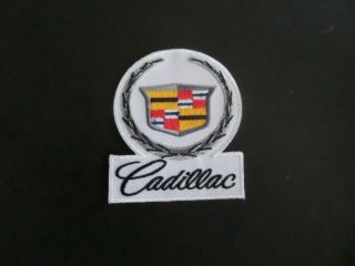 Cadillac " Auto " White & Black Embroidered Iron On Patches 2 - 5/8 X 3