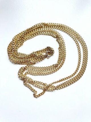 Vtg Sarah Coventry Triple Strand Gold Tone Chain Necklace Signed 24 1/2 " H02
