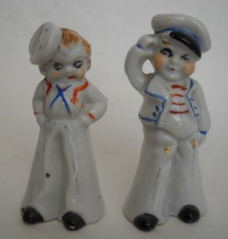 Vintage Made In Japan Sailor Boy & Girl Salt And Pepper Shakers