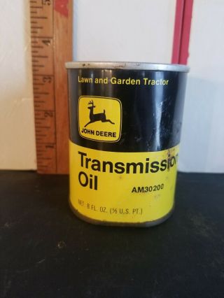 John Deere Vtg Full 1/2 Pint Lawn And Garden Tractor Transmission Fluid Oil Can