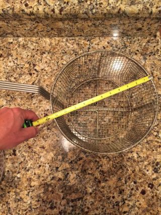 Stainless Steel Round Fry Basket Commercial Quality 11”x5” Fryer Basket Vintage