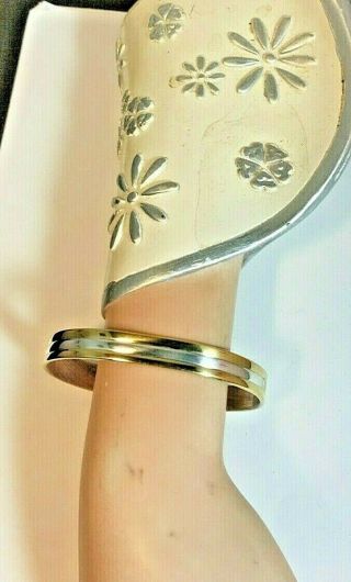 Vintage Made Usa Sabona London Silver Brass And Copper Cuff 8mm 7 "