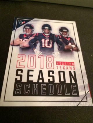 2018 Houston Texans Football Pocket Schedule Team Shop Version