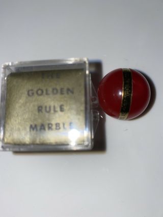 The Golden Rule Marble Red Opalescent Vintage