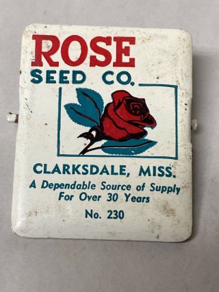 Vintage Rose Seed Co.  Clarksdale,  Mississippi Metal Advertising Paper Clip