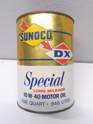Vintage Sunoco Dx Extra Heavy Duty 1 Quart Special Motor Oil Metal Can