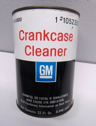 Vintage Full Crankcase Cleaner General Motors Gm 1 Quart Oil Can