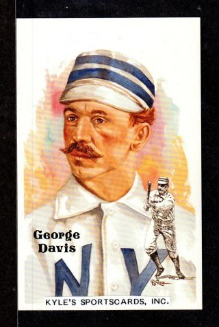 1999 Perez Steele George Davis Giants Unsigned 3 - 1/2 X 5 - 1/2 Photo Postcard 1