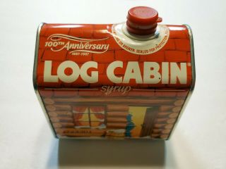 Vintage Log Cabin Syrup Tin Can 100th Anniversary 1887 - 1987 - General Foods