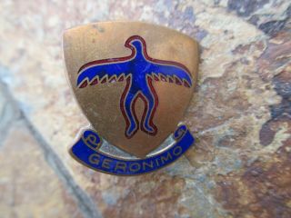 Vintage Insignia Pin; Us Army 501st Airborne Infantry Unit " Geronimo "