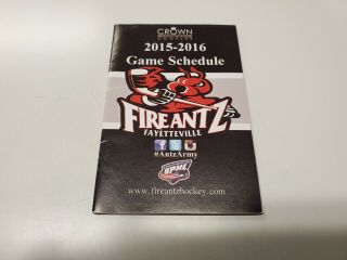 Rs20 Fayetteville Fire Antz 2015/16 Minor Hockey Pocket Schedule - Budweiser