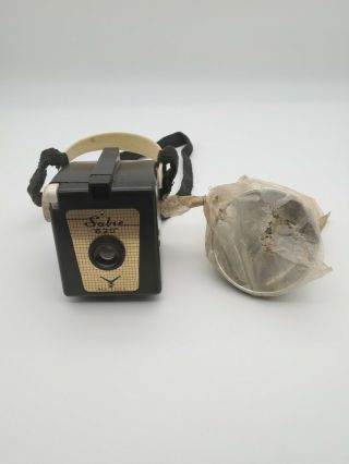 Vintage 1950 ' s SABRE 620 Camera with side flash and strap 2