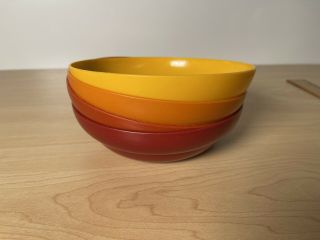 Set Of 4 Vintage Tupperware Cereal Bowls In Harvest Colors