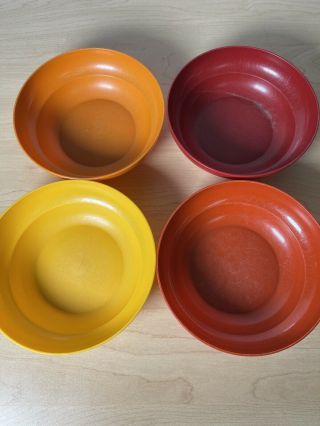 Set of 4 Vintage Tupperware Cereal Bowls in Harvest Colors 2