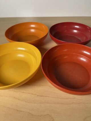 Set of 4 Vintage Tupperware Cereal Bowls in Harvest Colors 3