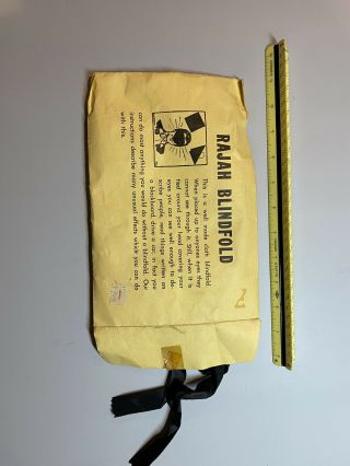Vintage Magic Rajah Blindfold Open Package - 5 - 1/2 " X 10 " Black Performers Tool