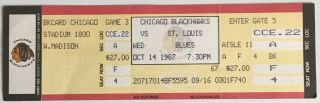 Chicago Blackhawks Vs St.  Louis Blues Stub (oct.  14,  1987,  Chicago Stadium)