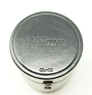 Vtg Nikon Cl - 46 Hard Leather Lens Case For Nikkor 20 - 35mm F2.  8 D,  Made In Japan