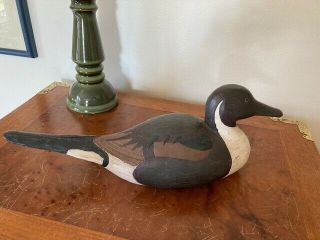 Carved Wood Northern Pintail Duck Decoy Hand Painted