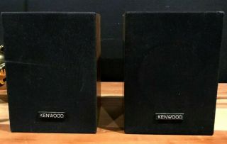 Vintage Set Of Two Kenwood Wood 4” Bookshelf Speakers Lsk - 02s 40 Watts