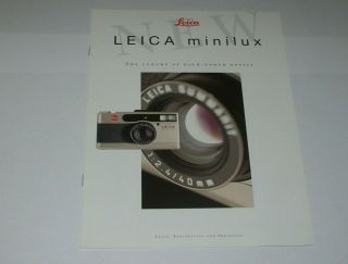Vintage Leaflet For Leica Minilux Camera -