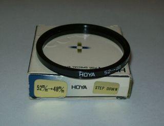 Vintage Hoya 52 - 48mm Step Down Filter Ring Made In Japan